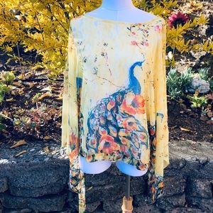 Yellow Peacock Poncho